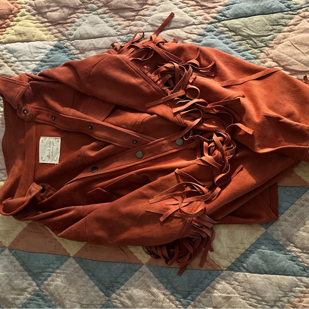 Altar’d State Rust Jacket with Fringe